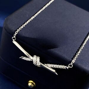 Sophisticated Silver Knot Necklace